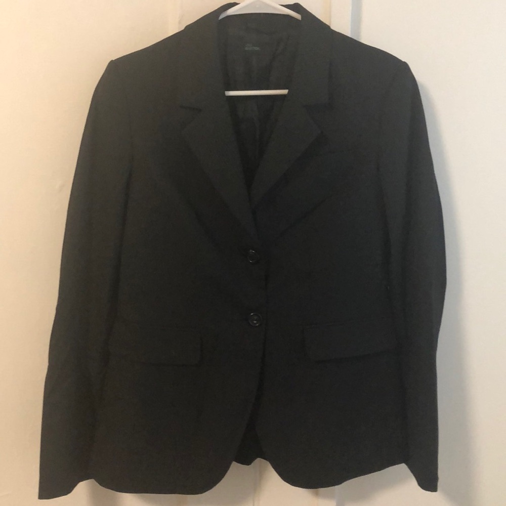Benetton Suit Jacket, Black pinstripe